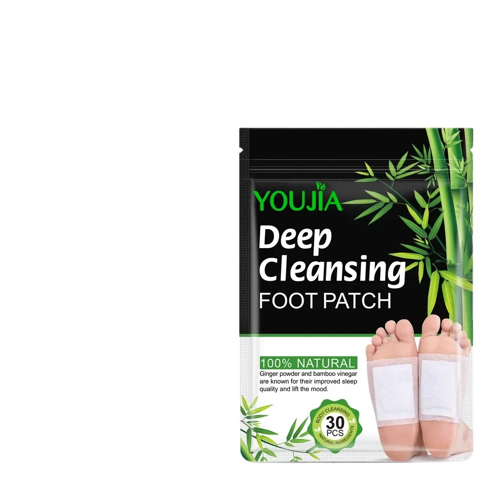 20pcs/bags Natural Powder Bamboo Vinegar Detox Foot Pads Deep Cleansing Foot Patches Improve Sleeping Moisturize Feet Patch
