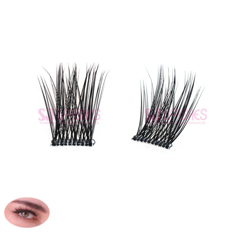 CustomEYE Wholesale Personalized Diy Cluster Lashes Branded C D Curl Segment Pre-Cut Extension Kit Do-It-Yourself Lash Clusters