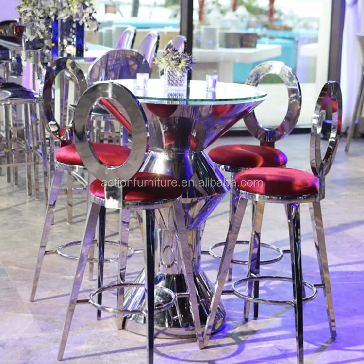 Furniture factory hot sale  bar table with round base for wedding hotel high club banquet