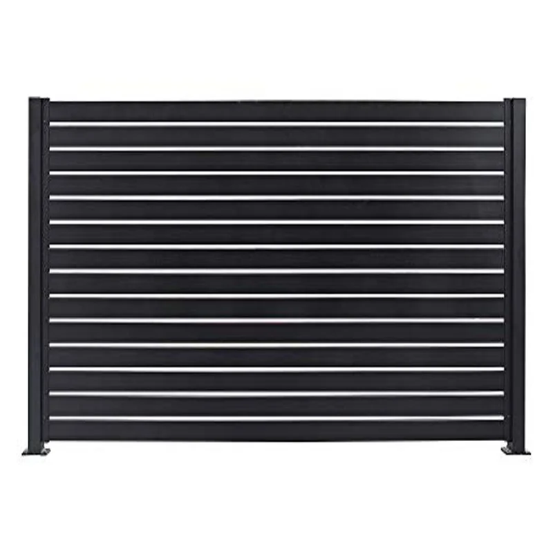 1.2m*2m Hot Selling  Horizontal Aluminum Slat Fence Decorative Powder Coated Black DIY Aluminum Horizontal Slat Fence Panels