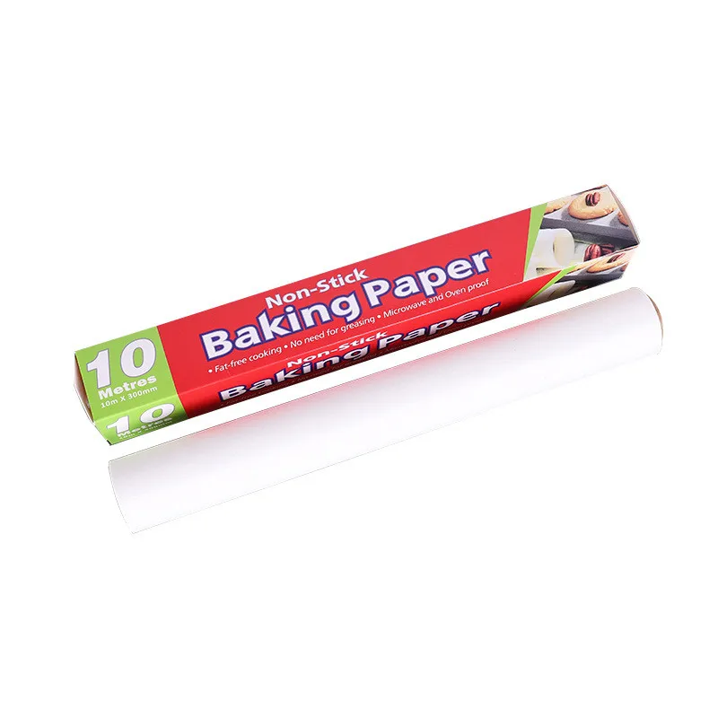 high quality 10 meters food tray household pressing parchment cooking non stich cake baking paper  in roll with multi-use