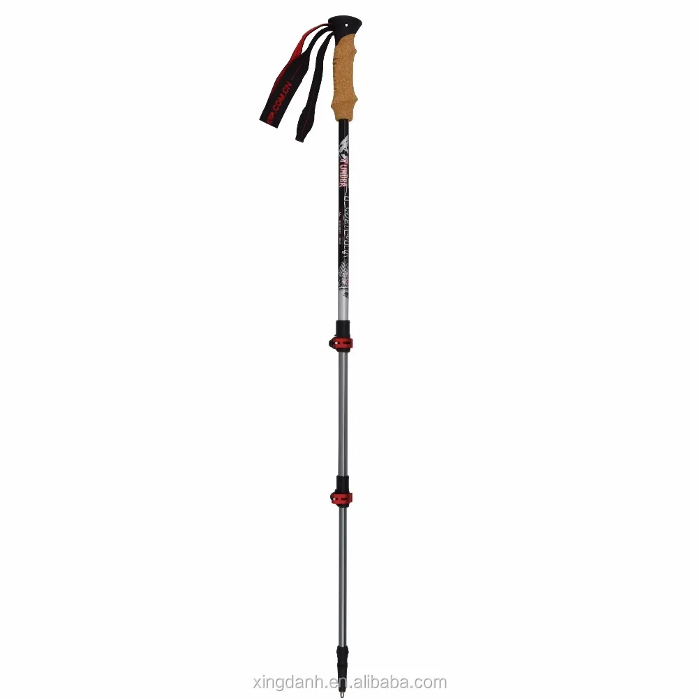 Customized logo XATP Aluminium 7075 adjustable 3 section walking hiking duralumin 7075 trekking pole