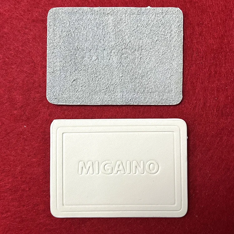 Luxury PU Leather Patches Customized Brand Name Logo Gold for Clothing Jeans Patches Factory Supply custom