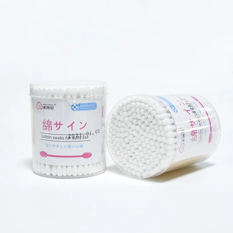 100Pcs 200Pcs Box Cotton Swab Makeup Remover Cotton Buds Q-Tips With Bamboo Stick