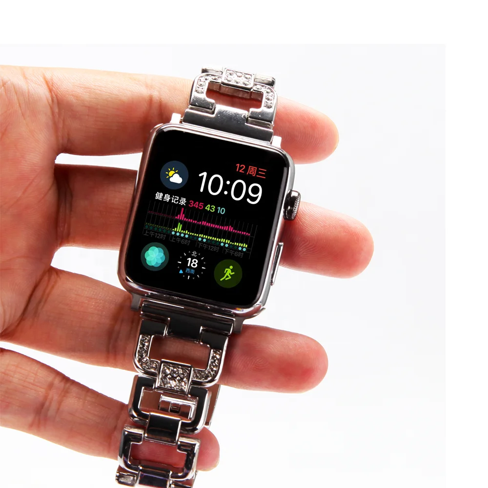 
 Новинка 2019, модный ремешок для часов из нержавеющей стали и резиновый сменный ремешок для браслета, ремешок с металлической застежкой для часов Apple Watch  