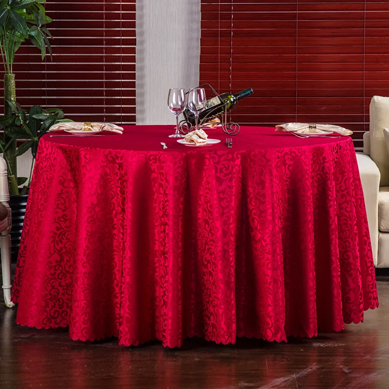 High-grade texture big round table hotel art restaurant multi-color customized star hotel table cloth