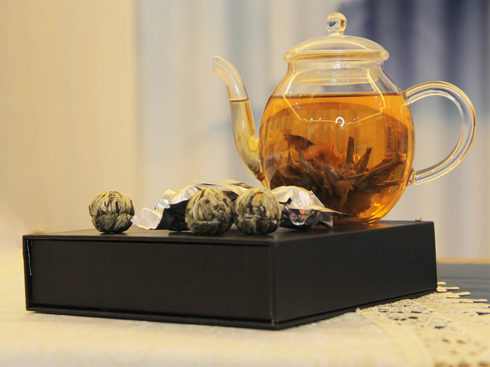 Blooming tea ball flower handmade tea EU standard support OEM package jasmine globe amaranth flower green tea