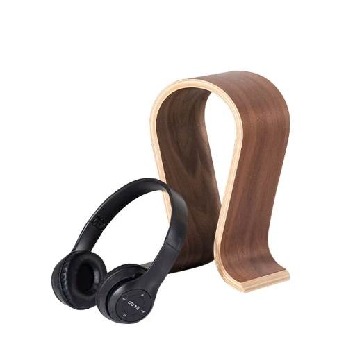 Vintage wooden headphone stand simple decoration for office TV cabinet  study  living room music theme model room decoration
