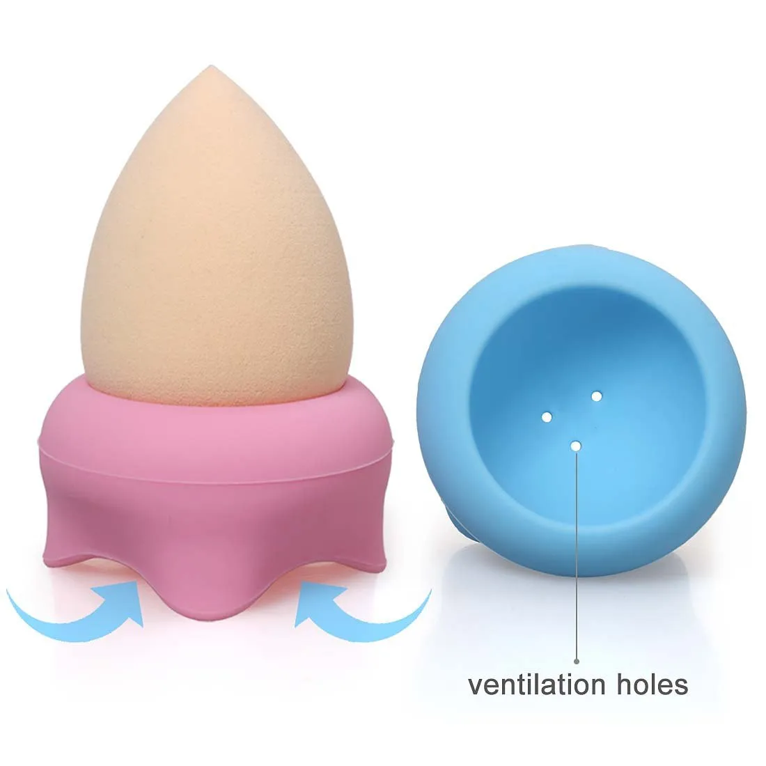 Hot Sale 4pcs Makeup Sponge Blender Holder Beauty Container Washable Reusable Protective