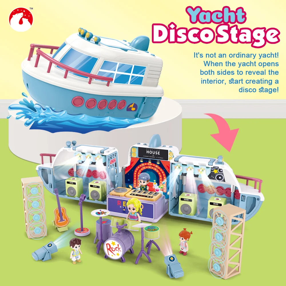 Children educational toys other play house preschool disco stage yacht toy yacht scene boat pretend play set for kids