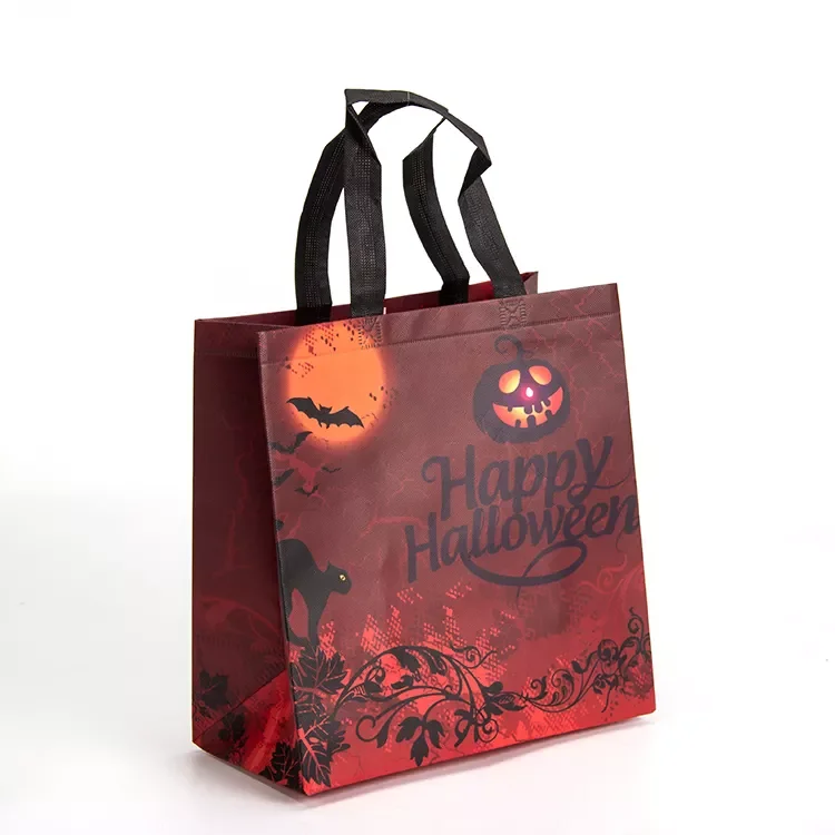 CMYK printing custom tote lamaintion shopping non woven Reusable halloween shopper bag