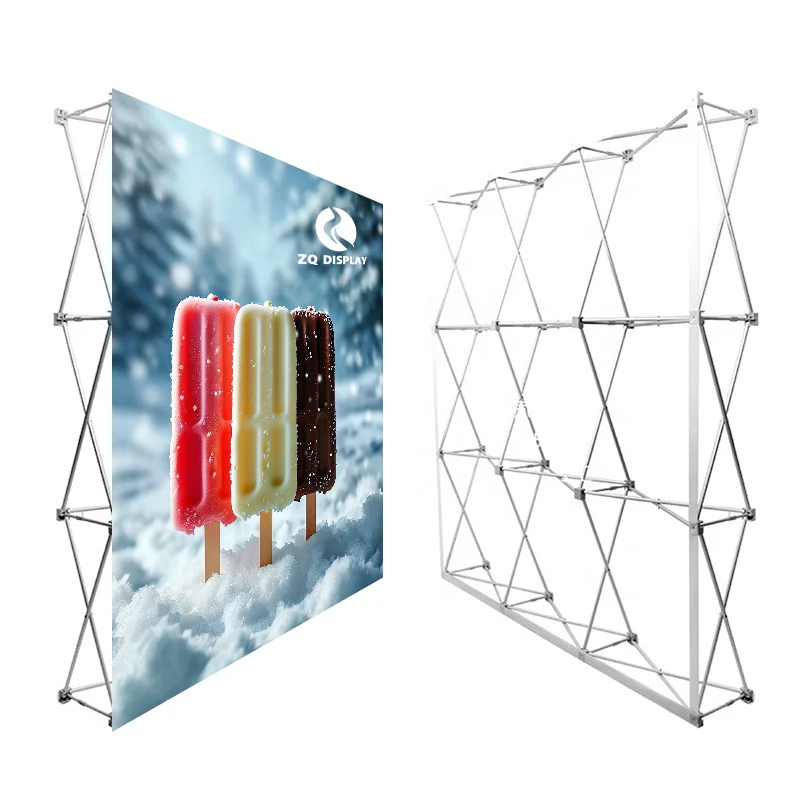 Portable 8*80ft Aluminum Pop-Up Stand Display Straight Exhibition Backdrop Wall Trade Shows Pop-Up Backdrop Display Equipment