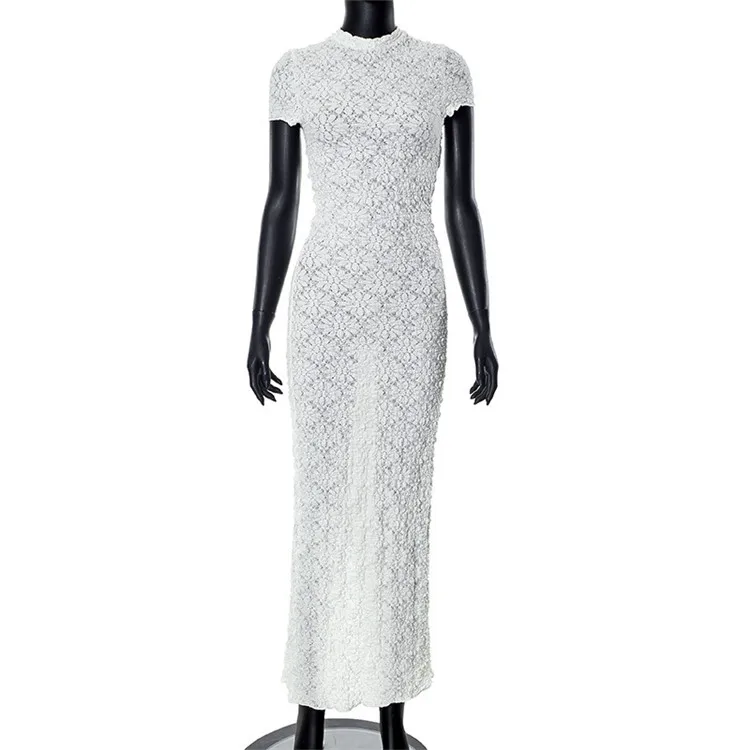 SS170-wholesale long dress crepe fabric floral for dresses white dress for women