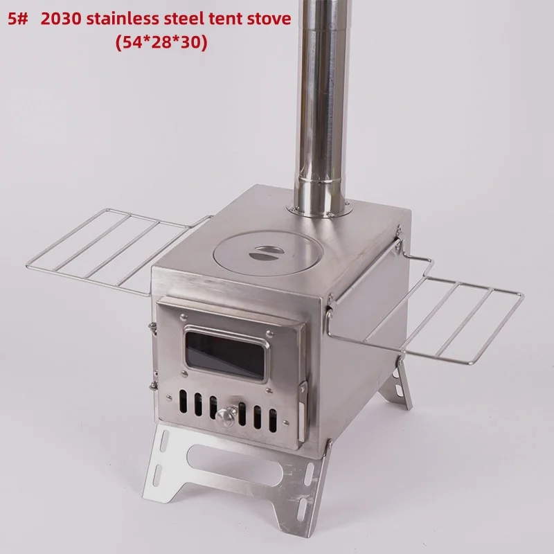 Hot selling Wood Stove Outdoor Camping Heating Wood Stove Picnic Lighting Tent Fire View Window Stainless Steel Folding Stove