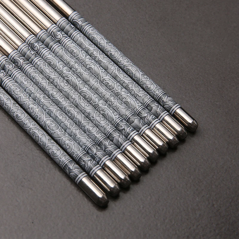 Custom metal reusable silver chopsticks wholesale standard size chopsticks