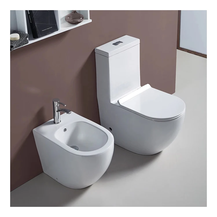 High Quality Sanitary Ware Suits One Piece Toilet Pedestal Basin Bidet Toilets Wall Mounted Commode Ceramic Toilet Set