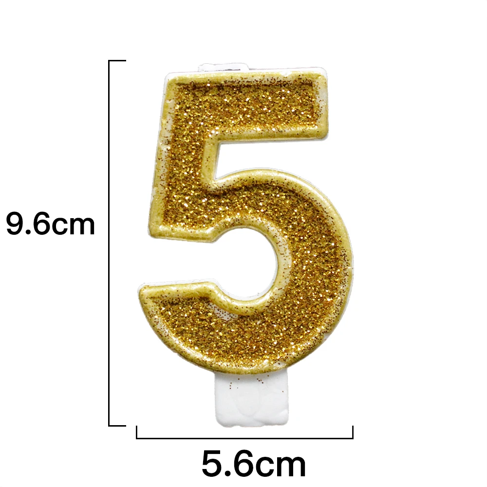 Custom Logo Wholesale Plain Happy 0 1 2 3 4 5 6 7 8 9 Cake cheap numeral gold number birthday candle with Stick