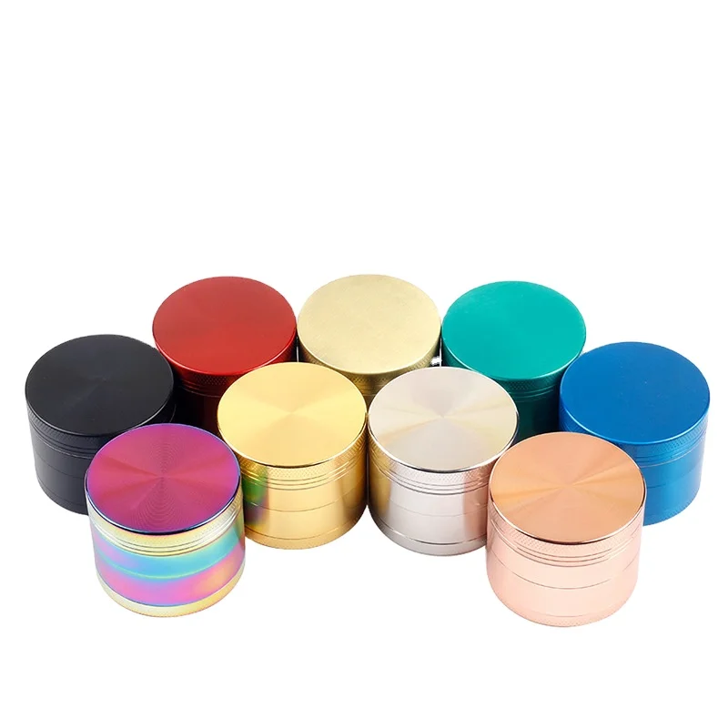 UV stock herb grinder laser etch Blank 4 Parts 40mm 50mm 55mm 63mm Zinc Alloy Grinder Custom Logo Large Metal  Grinder