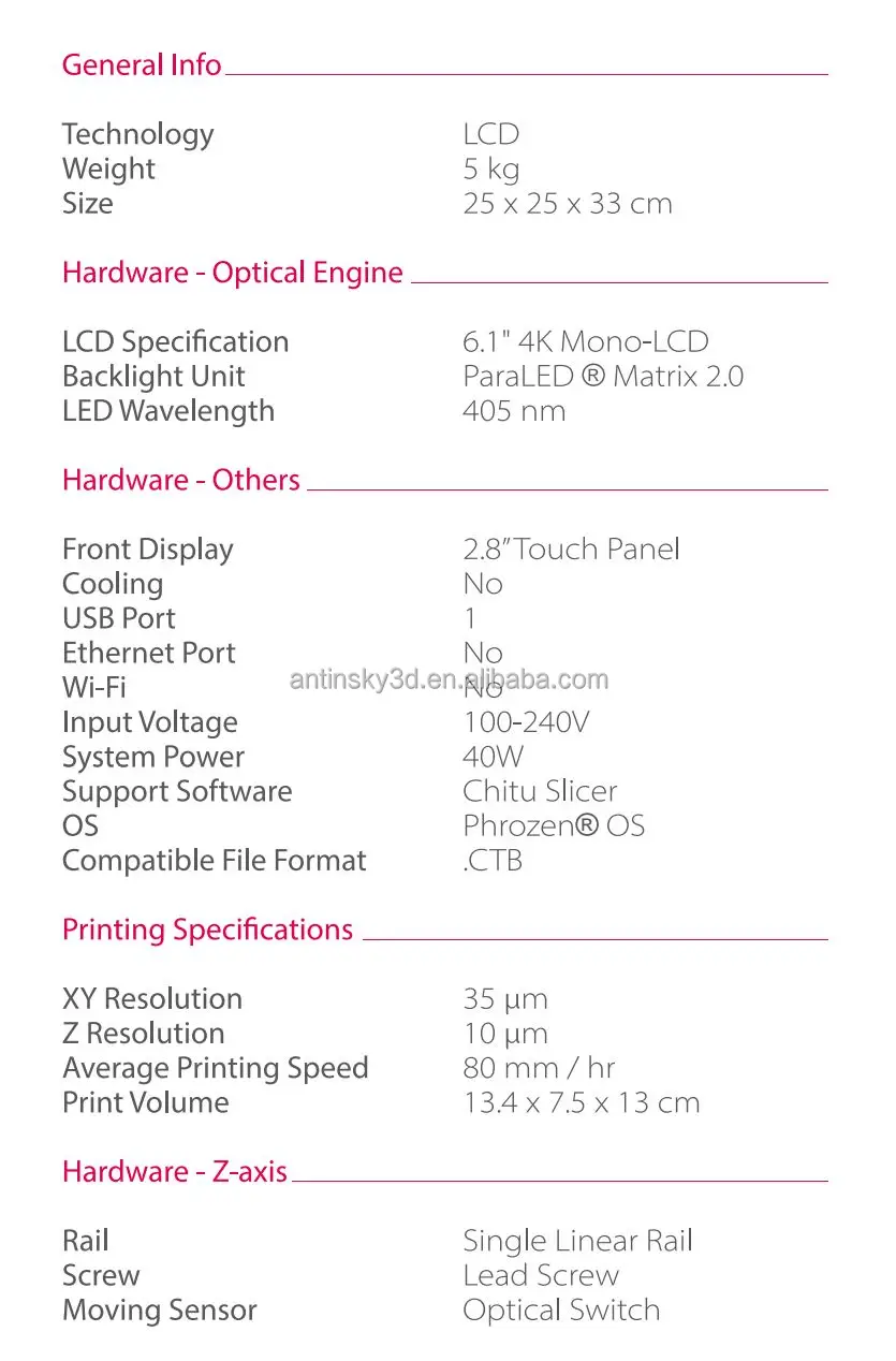 Phrozen Sonic Mini 4K 3D принтер 3d машины 134*75*130 мм LCD печатная машина