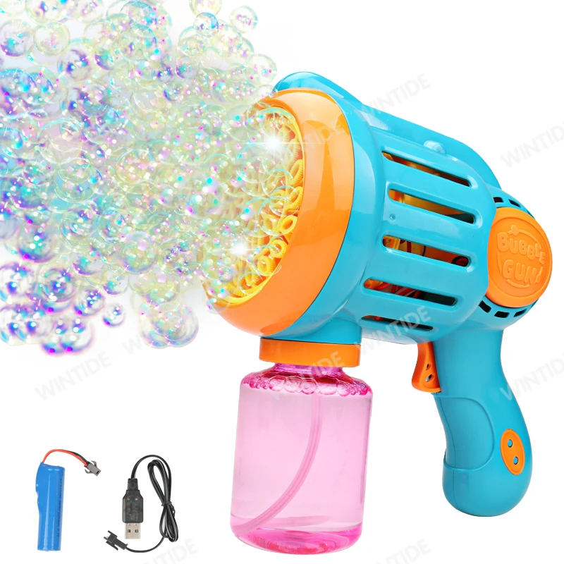 26 hole Rocket-Shaped PC Plastic Toy Bubble Gun for Boys Toddlers 1-8 Outdoor Summer Easter Birthday Parties Bubble Blasters