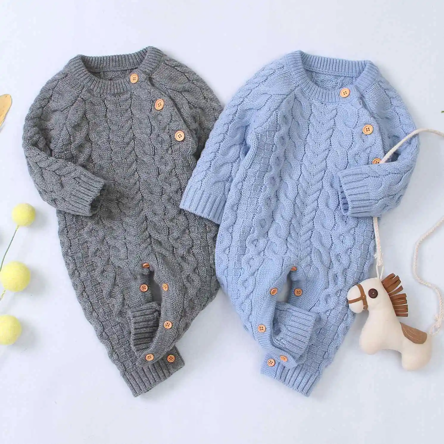 A Knitted Baby Clothes Long Sleeve Newborn Baby Romper Winter Spring Baby  Romper Infant Jumpsuit Romper Toddler Sweater 8230169