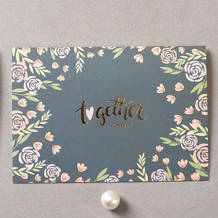 custom printing cheap price modern unique 9 pcs set rose gold letterpress luxury wedding card invitation