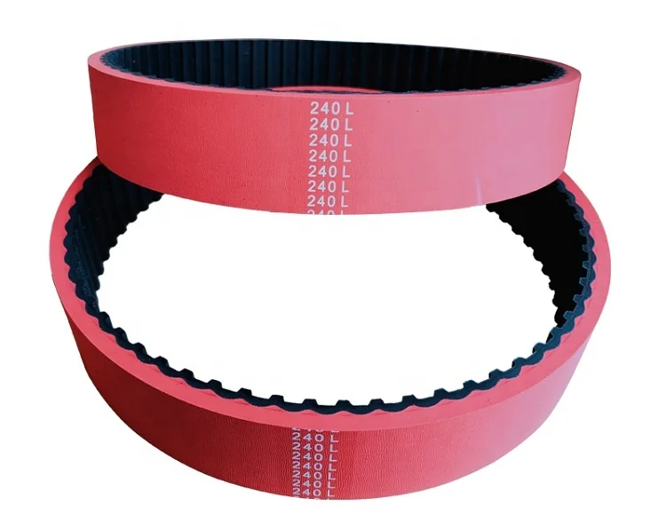 240L type Packing Machine Belt  Red Rubber Coated Transmission Belt