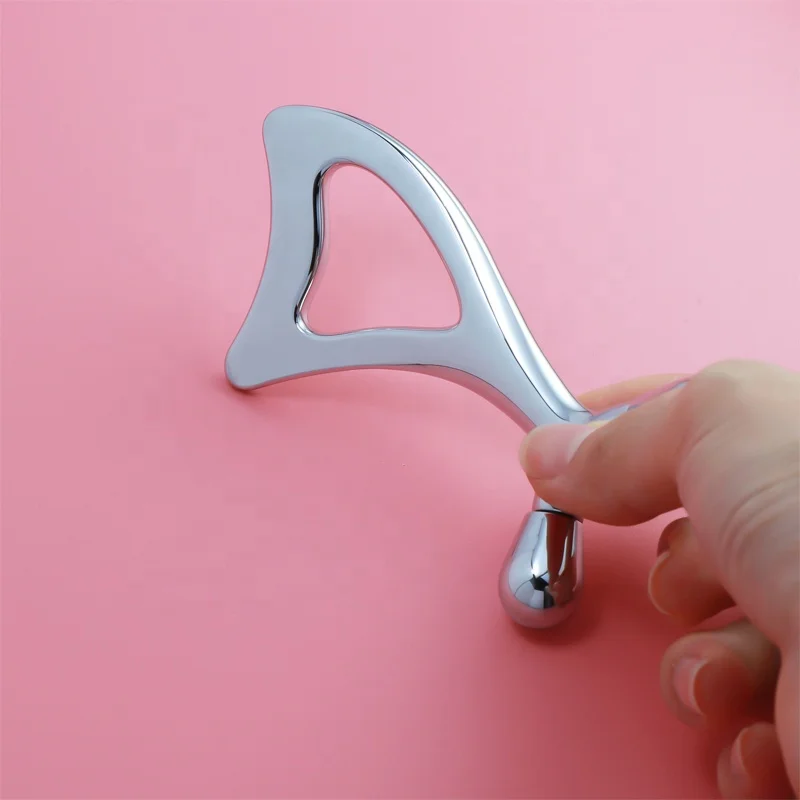 New Style Facial Scraping Massage Tool Acupuncture Gold hole Metal Gua Sha
