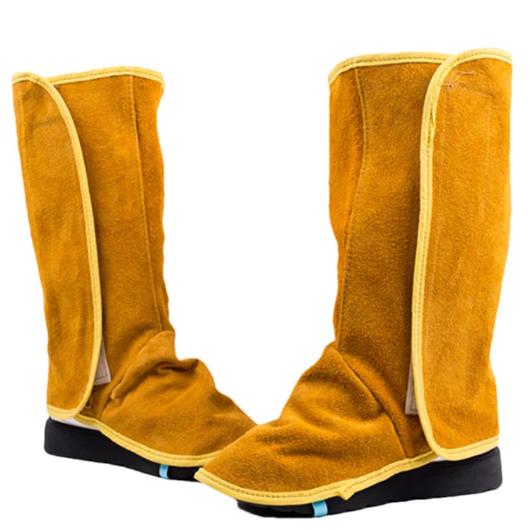 Cowhide electric welding foot cover heat insulation welder anti-scald foot cover