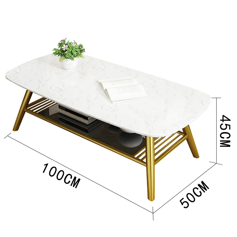 Горячая Распродажа, журнальный столик с металлической мраморной поверхностью для гостиной, Белый журнальный столик, центральный столик