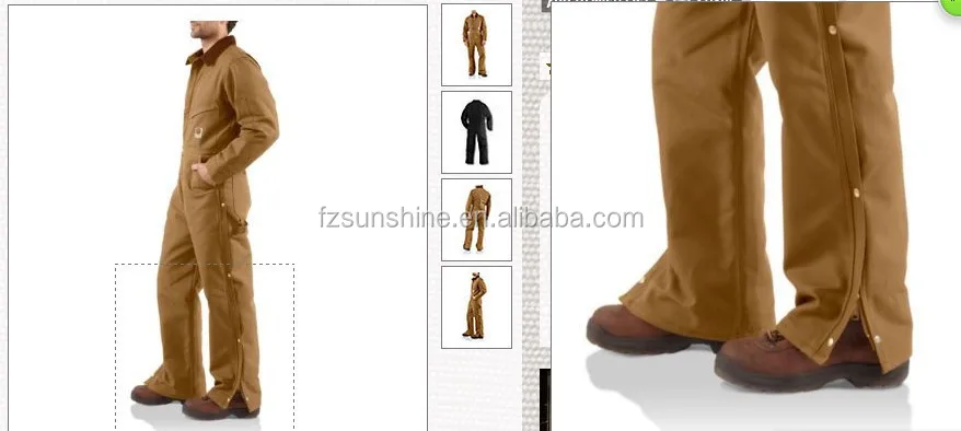 Customize insulated coveralls suits padded coveralls to keep warm with reflective tape insulated work coverall