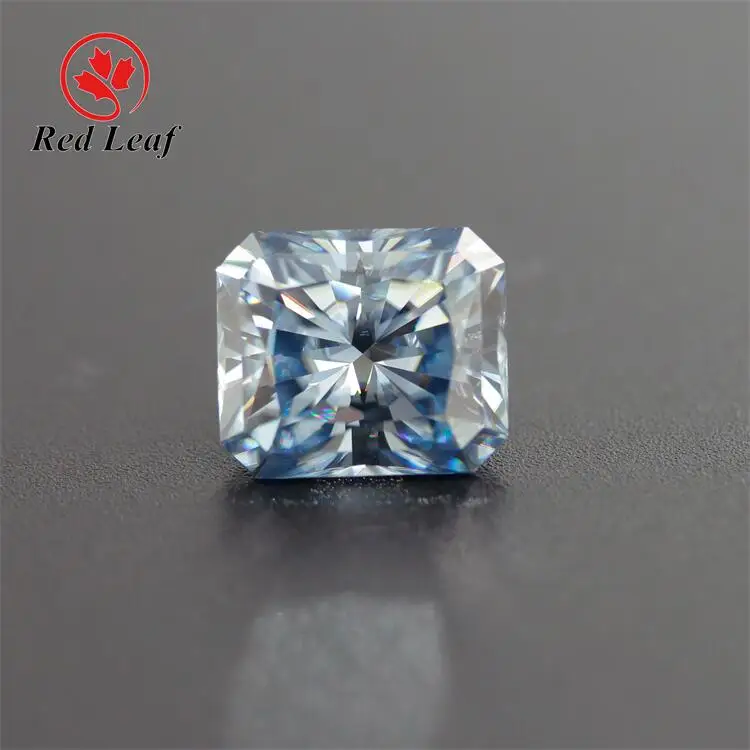 Redleaf Fashion Sapphire Blue Color VVS1 Moissanite GRA Certified Round Oval Emrald Square Pear Fancy Cut Synthetic Moissanite