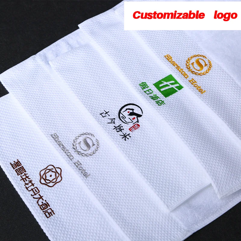Hotel Cotton Towel Square Towel Set 16 Thread Spiral Platinum Wide Forged High Grade Embroidery Logo