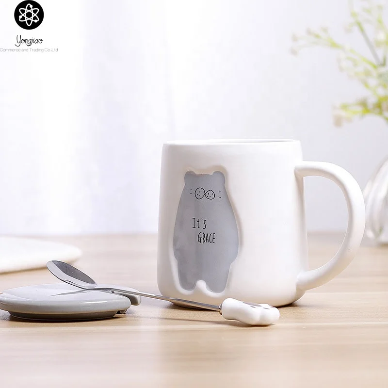 Decorative 3D Animal Design Ceramic Coffee Mugs/Animal Novelty Tea Cups