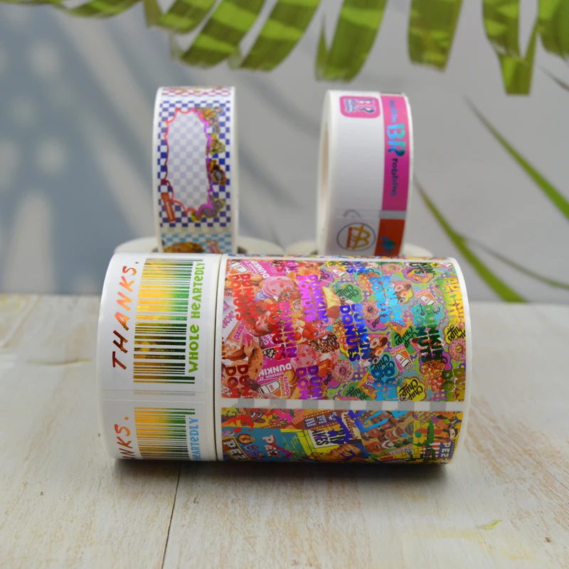 Custom Printed Self Adhesive Rose Gold Foil Labels Recycled Colored Kraft Paper Packing Tape with logo
