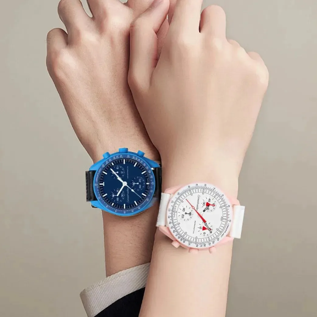 Bioceramic moonwatch set amoled screen omg watch mission Jupiter Saturn Moon for omega bands X for swatch orologio reloj strap