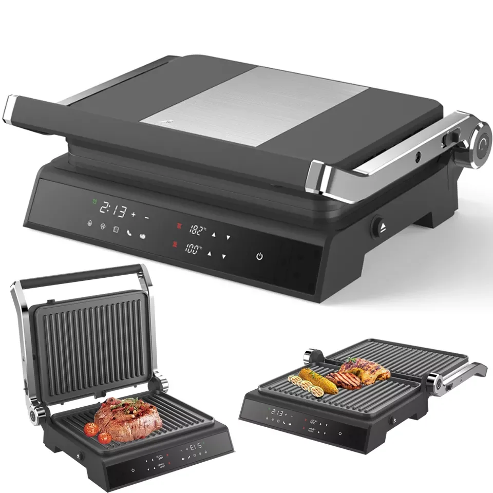 electric smokeless bbq panini barbecue commercial indoor press contact sandwich griddles grill