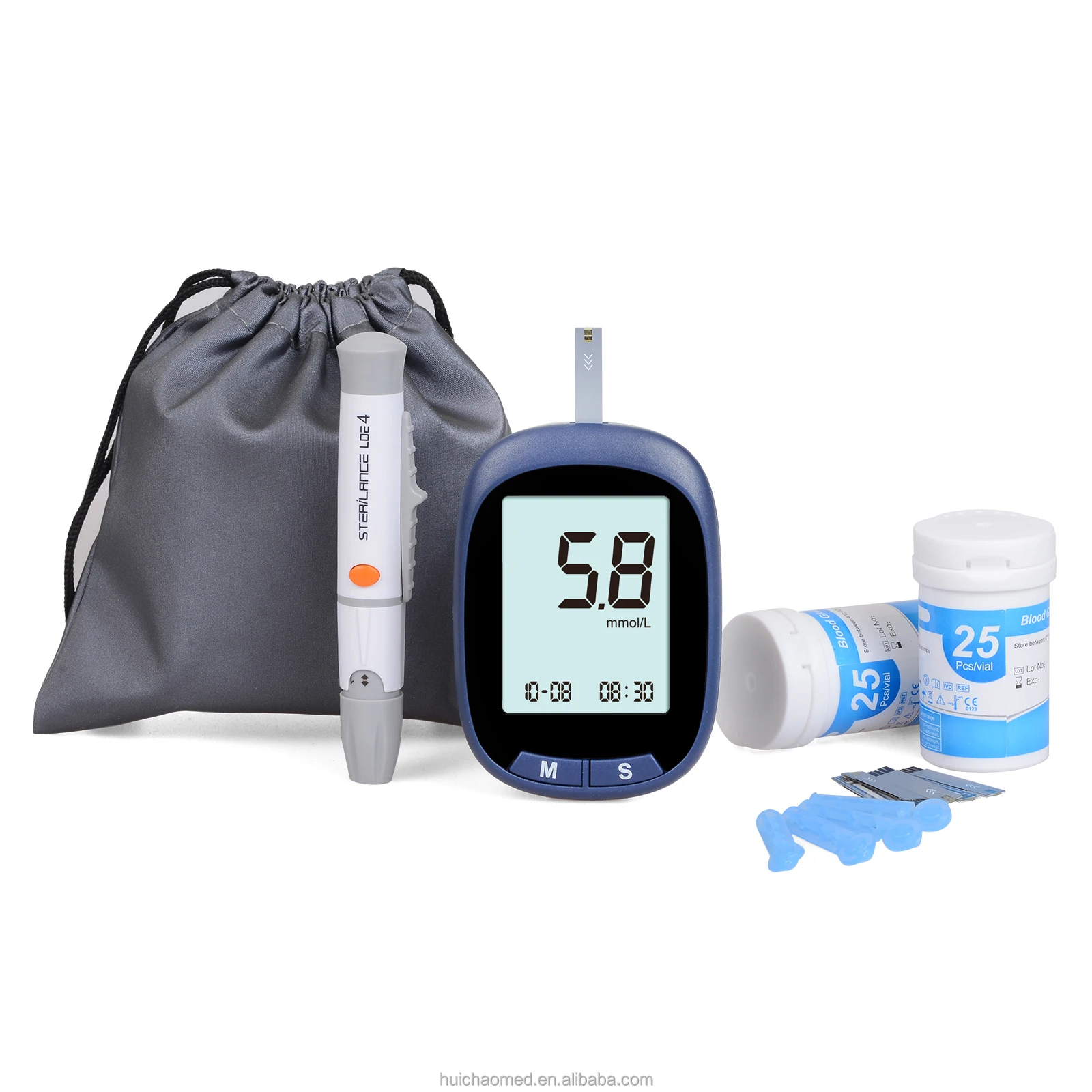 Home Care Safety Lcd Screen Blood Glucose Monitor Machine Glucose Meter With CE Certificate