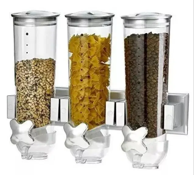 Factory supply Wall Mount Dry Food Dispenser tripple bottle