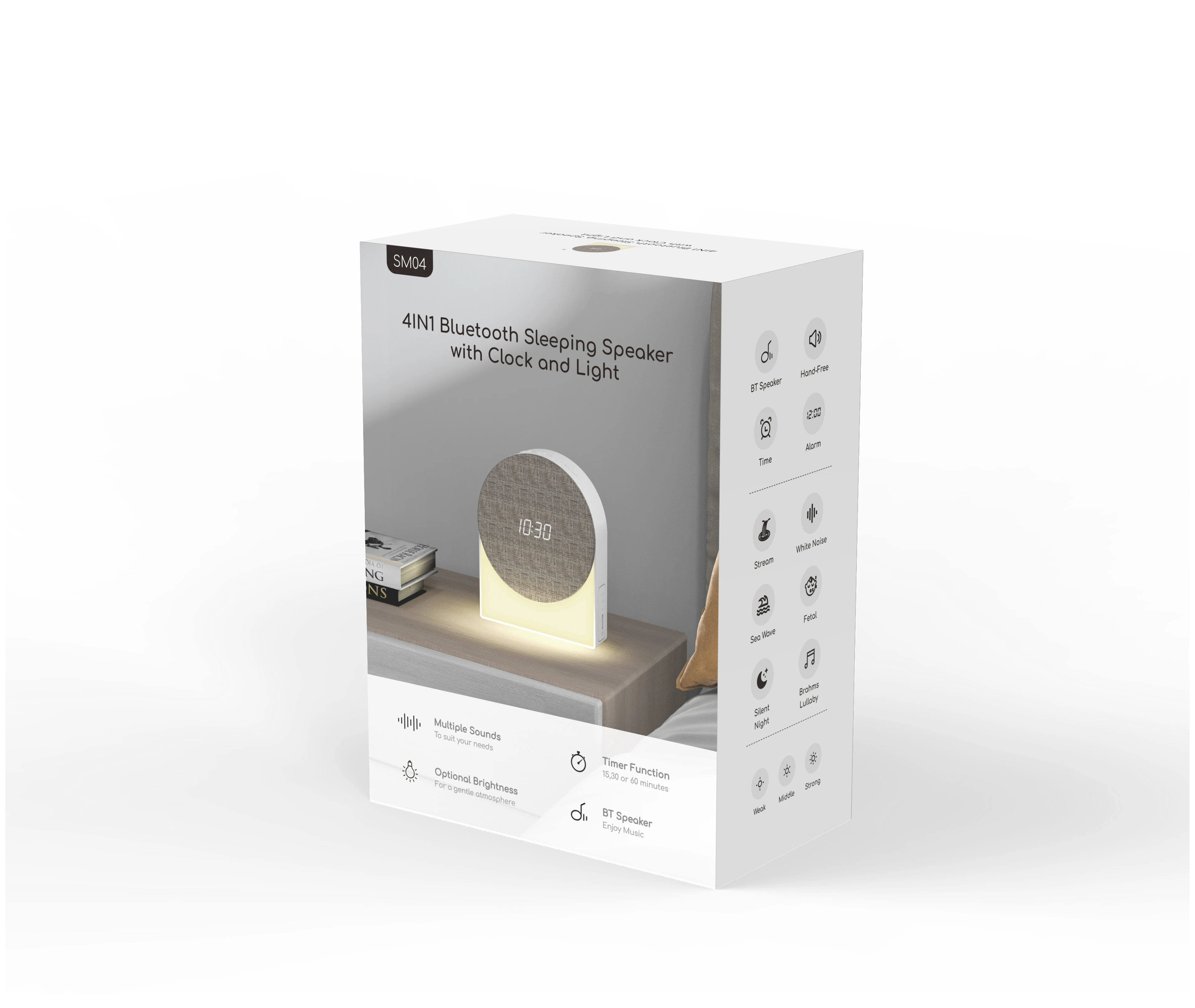 White Noise Machine USB Rechargeable Sleep Sound  For Sleeping Relaxation For Baby Adult anti-noise with Bluetooth speaker