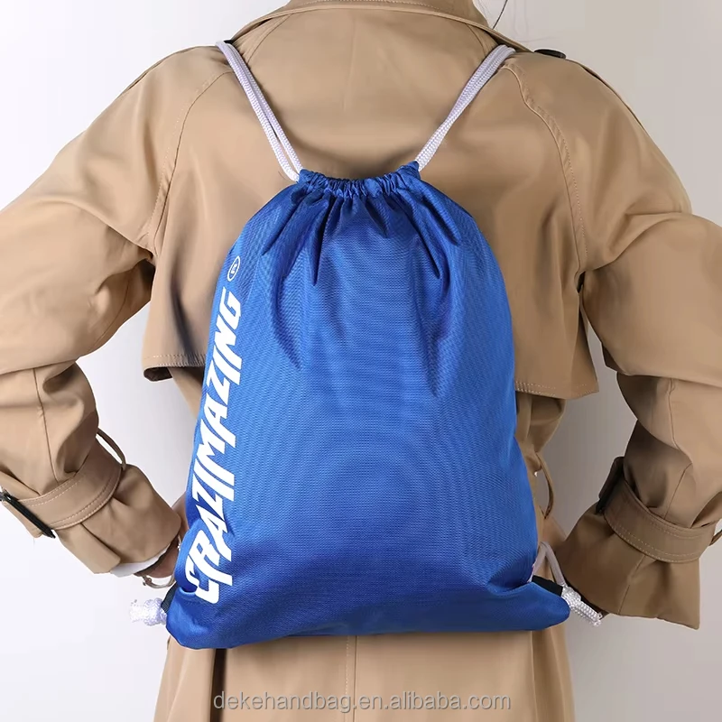 High Quality Custom Print Logo 900d Nylon Waterproof Drawstring Bag Polyester Storage Drawstring Backpack Bag String Backpack