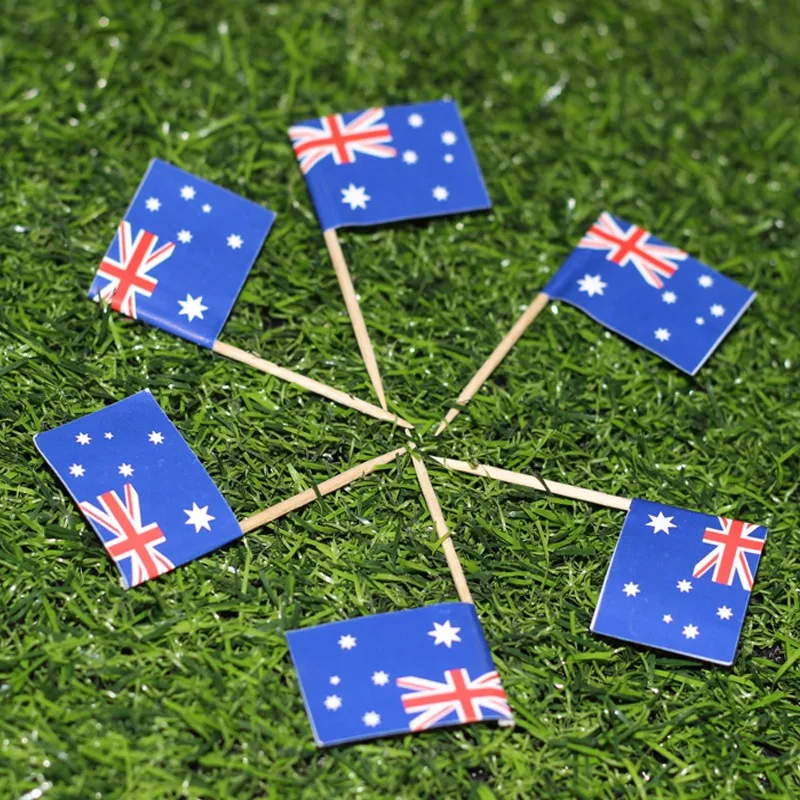 custom design 2 sides print custom small pirate flag toothpick dinner flag food flag