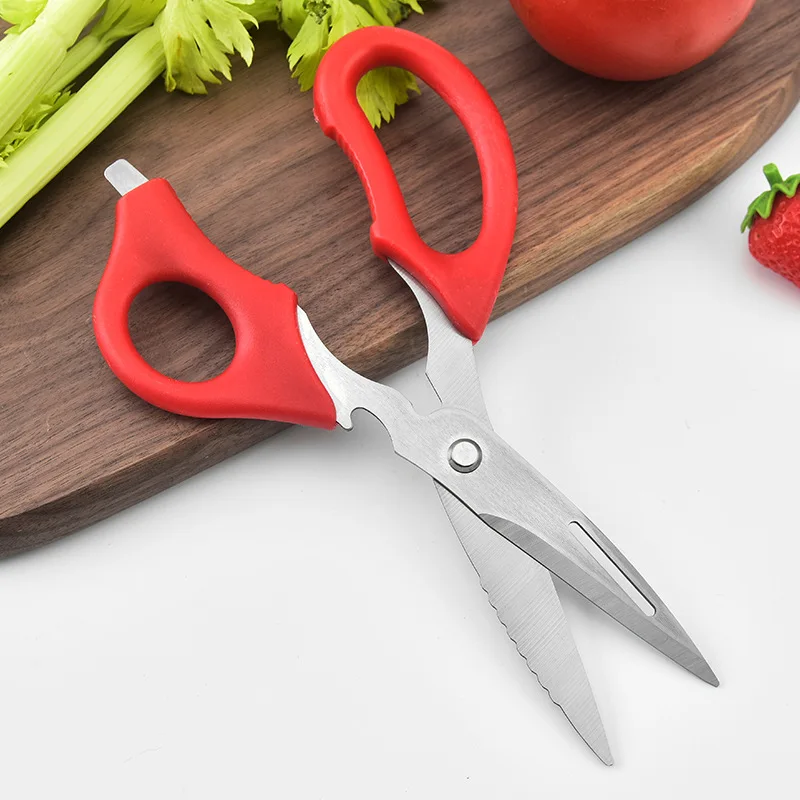 Multifunctional Kitchen Stainless Steel Scissors Fish Bone Chicken Vegetable Refrigerator Scissors Kitchen Utensils