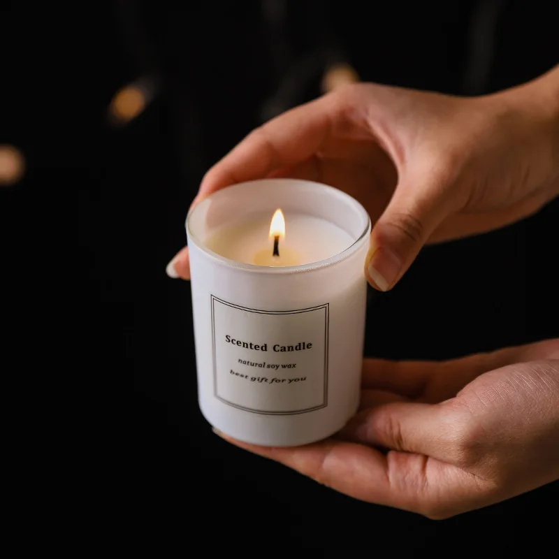 Dgc Wholesale Price Frosted Glass Candle Set Cotton Wick Home Sense Help Sleeping Natural Soy Wax  Scented Candle  In Glass Jar