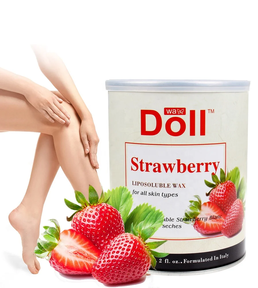 Free Sample 100% Natural strawberry Flavors 800g Hair Removal Cold Wax  in tin can depilatory soft wax warm wax for hair removal