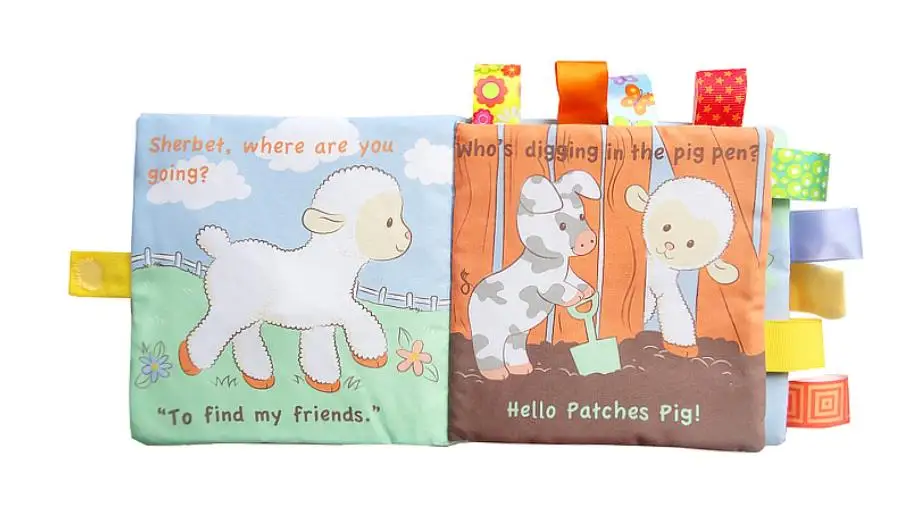 Книжка из нетоксичной ткани для детей моющаяся мягкая обучающая детская книга с изображением