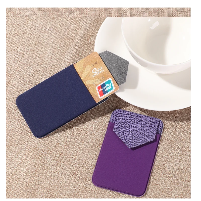Cellphone Elastic Solid Adhesive Sticker Fashion Leather Phone Card Holder Cell phone Pocket Wallet Case