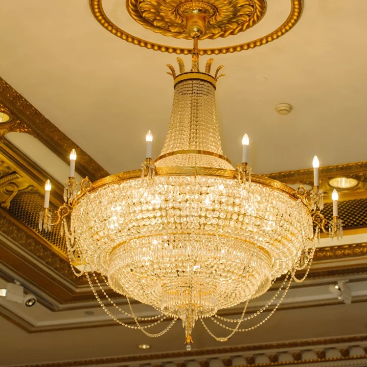 Hotel Oval Ceiling Lights Transparent Crystal Chandelier Silver Plated