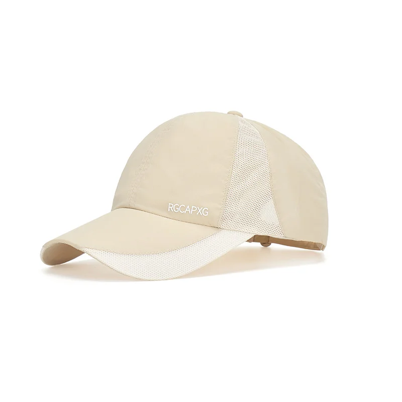 New Trendy Custom Cotton Mesh Khaki Baseball Cap Printed Logo Sports Cap for Women Men
