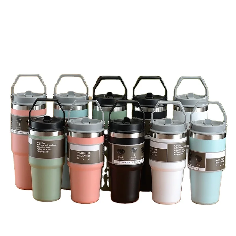 Hot Selling Large Capacity Tumbler Mugs Gym Sports Thermos Cup with Straw Water Bottles for Travel